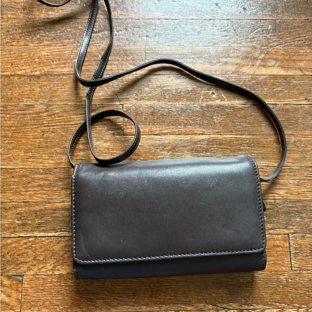 Dark Brown Leather Crossbody Bag